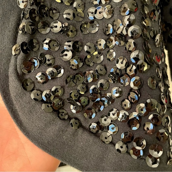 Voom Vava by Joy Hahn Black Sequin Shrug Jacket Sz 2 S - Picture 4 of 7